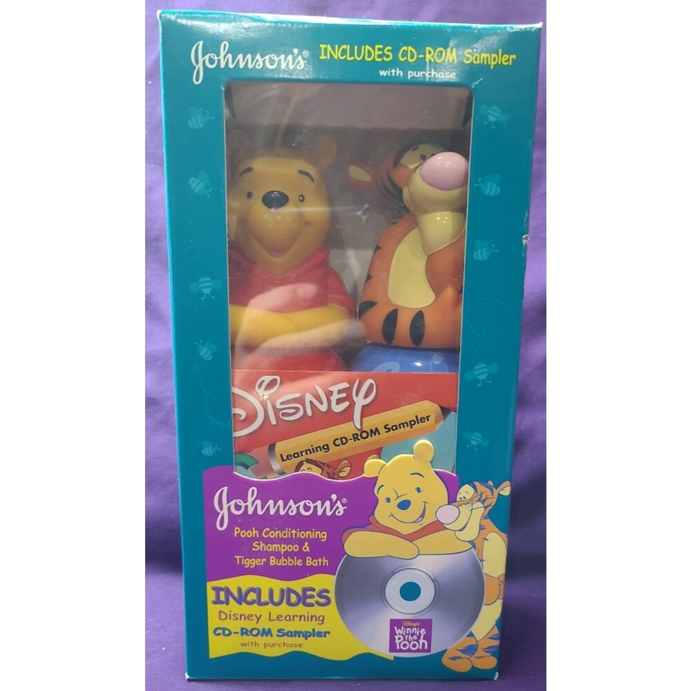 NOS RARE Disney Winnie The Pooh & Tigger UNUSED Shampoo & Bubble Bath W/ CD-ROM